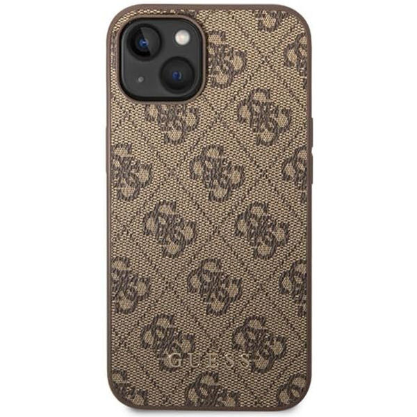 Guess - Hardcase 4G Metal Gold Logo (GUHCP15MG4GFBR) - iPhone 15 Plus - Brown