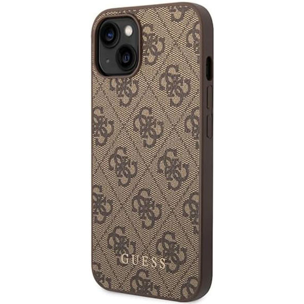 Guess - Hardcase 4G Metal Gold Logo (GUHCP15MG4GFBR) - iPhone 15 Plus - Brown