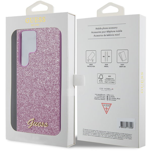 Guess - Glitter Script (GUHCS24LHGGSHP) - Samsung Galaxy S24 Ultra - Pink