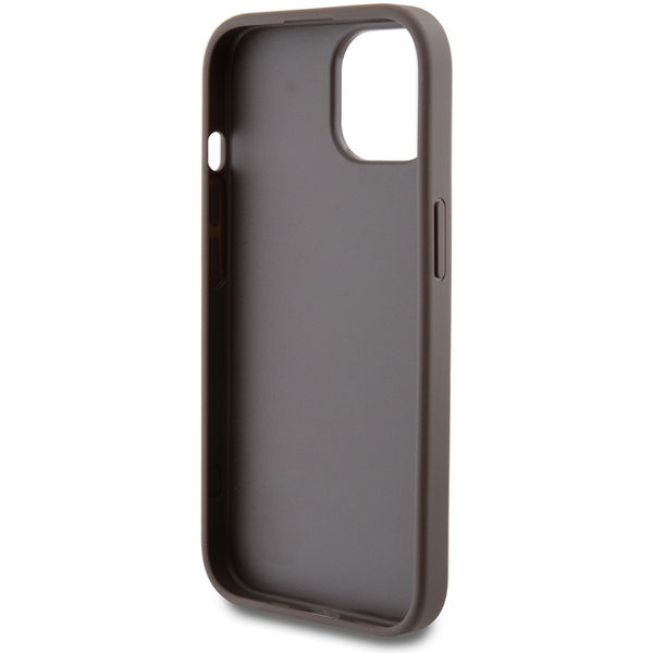 Guess - Hardcase 4G Metal Gold Logo (GUHCP15SG4GFBR) - iPhone 15 - Brown