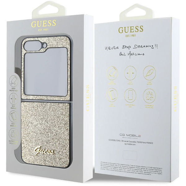 Guess - Glitter Script (GUHCZF6HGGSHD) - Samsung Galaxy Z Flip6 - Gold