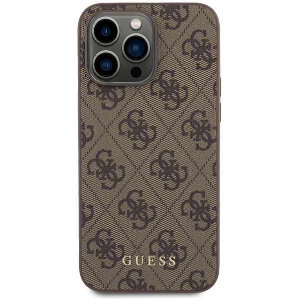 Guess - Hardcase 4G Metal Gold Logo (GUHCP15XG4GFBR) - iPhone 15 Pro Max - Brown