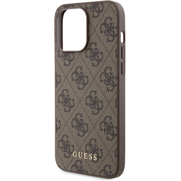 Guess - Hardcase 4G Metal Gold Logo (GUHCP15XG4GFBR) - iPhone 15 Pro Max - Brown