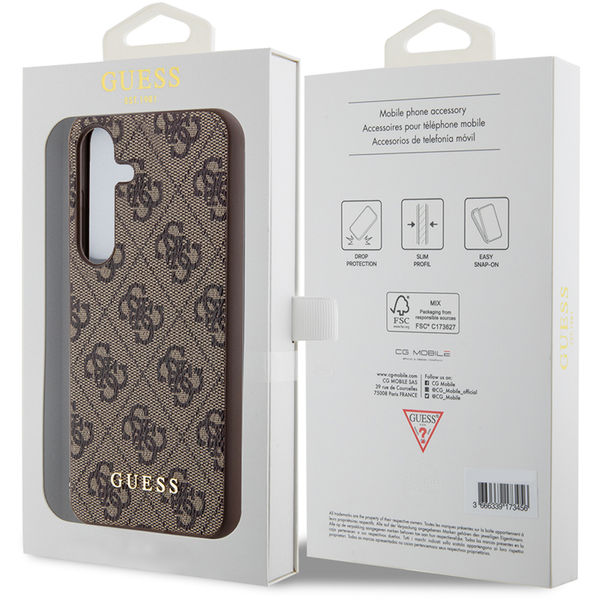 Guess - Hardcase 4G Metal Gold Logo (GUHCS24MG4GFBR) - Samsung Galaxy S24 Plus - Brown