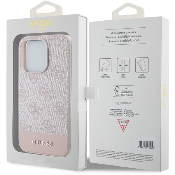 Guess - Hardcase 4G Stripe Collection (GUHCP15LG4GLPI) - iPhone 15 Pro - Pink
