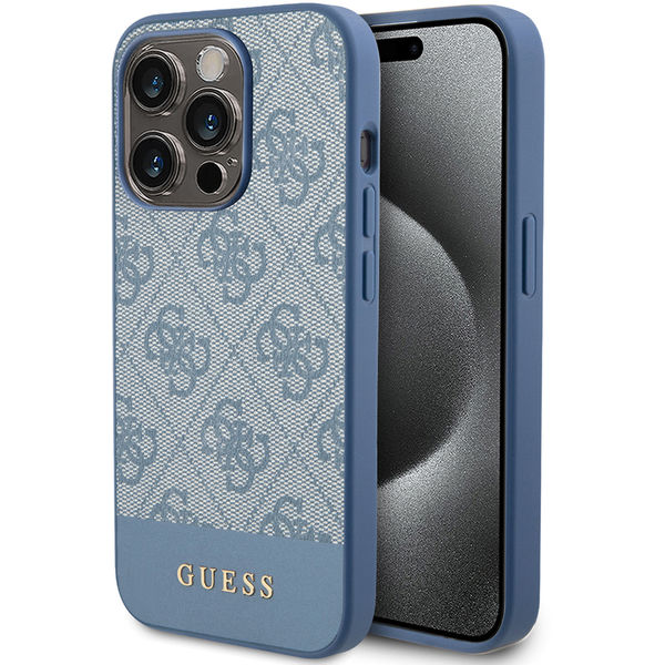 Guess - Hardcase 4G Stripe Collection (GUHCP15LG4GLBL) - iPhone 15 Pro - Blue