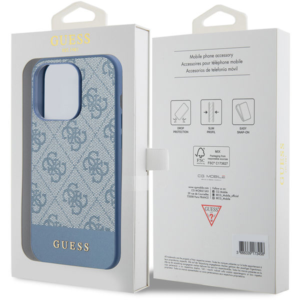 Guess - Hardcase 4G Stripe Collection (GUHCP15LG4GLBL) - iPhone 15 Pro - Blue
