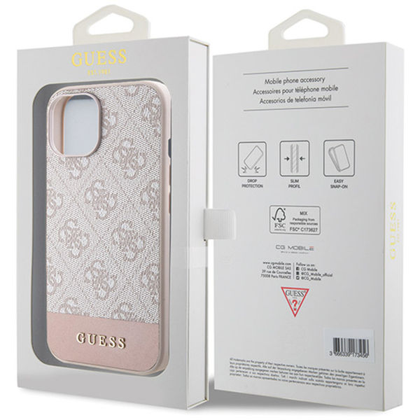 Guess - Hardcase 4G Stripe Collection (GUHCP15SG4GLPI) - iPhone 15 - Pink