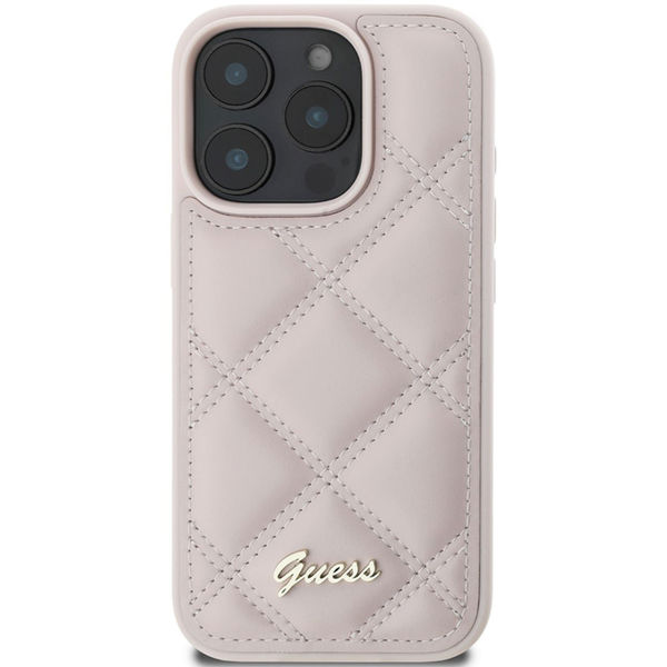 Guess - Quilted Metal Logo (GUHCP16XPSQSQSP) - iPhone 16 Pro Max - Pink
