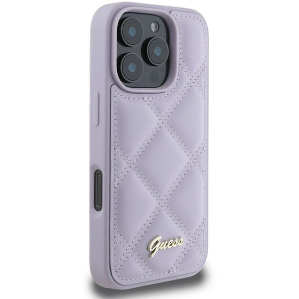 Guess - Quilted Metal Logo (GUHCP16XPSQSQSU) - iPhone 16 Pro Max - Light Purple