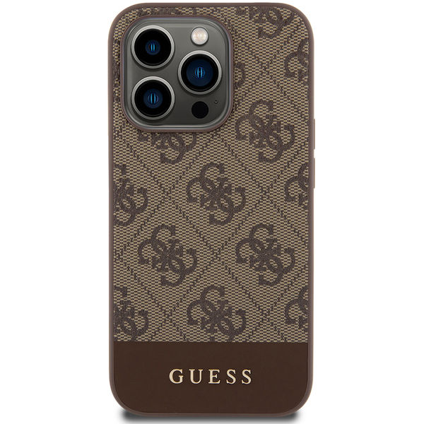 Guess - Hardcase 4G Stripe Collection (GUHCP15XG4GLBR) - iPhone 15 Pro Max - Brown