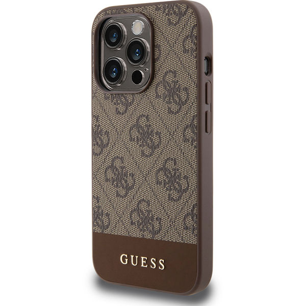 Guess - Hardcase 4G Stripe Collection (GUHCP15XG4GLBR) - iPhone 15 Pro Max - Brown