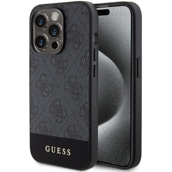 Guess - Hardcase 4G Stripe Collection (GUHCP15XG4GLGR) - iPhone 15 Pro Max - Grey