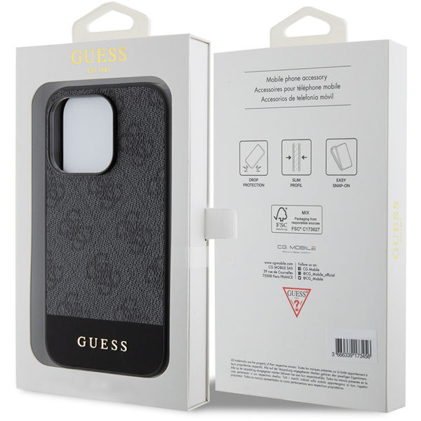 Guess - Hardcase 4G Stripe Collection (GUHCP15XG4GLGR) - iPhone 15 Pro Max - Grey