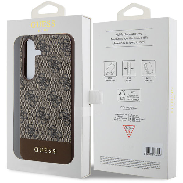 Guess - Hardcase 4G Stripe Collection (GUHCS24MG4GLBR) - Samsung Galaxy S24 Plus - Brown