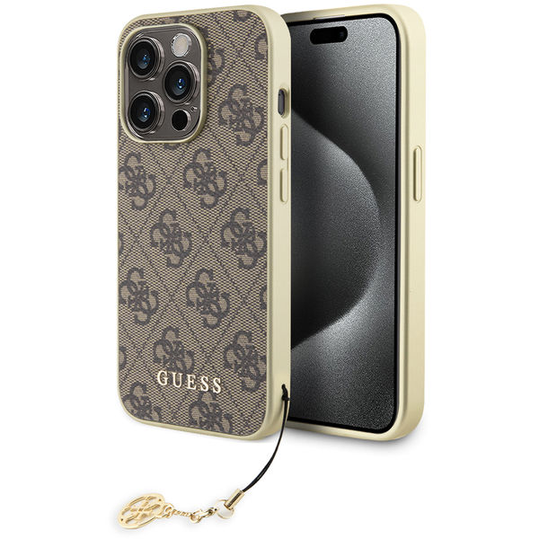 Guess - Hardcase 4G Charms Collection (GUHCP15LGF4GBR) - iPhone 15 Pro - Brown