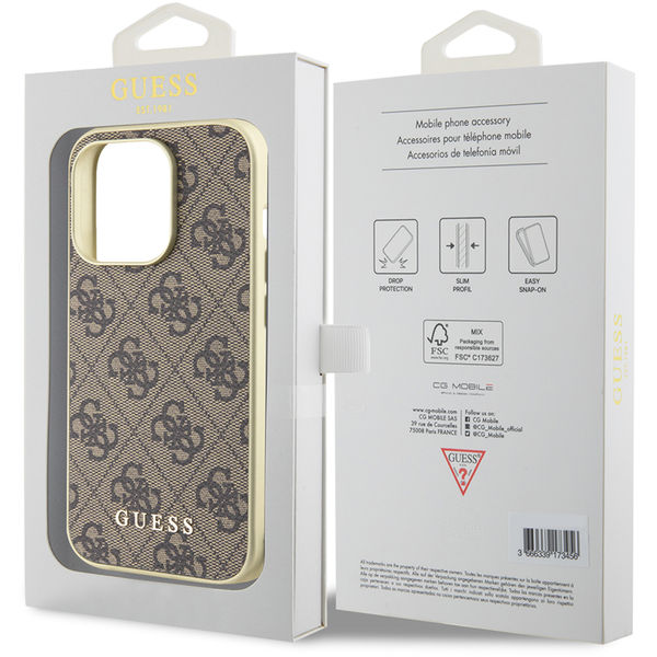 Guess - Hardcase 4G Charms Collection (GUHCP15LGF4GBR) - iPhone 15 Pro - Brown