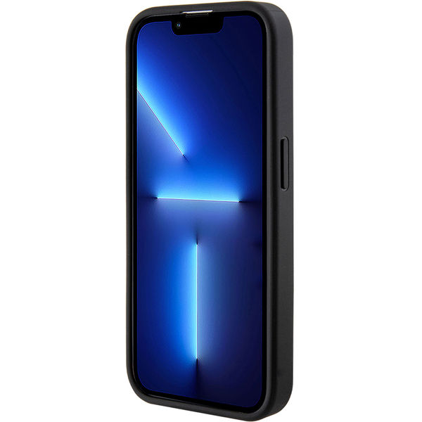 Guess - Grip Stand 4G Saffiano Strass - iPhone 15 Pro Max (GUHCP15XPGSSADK) - Black