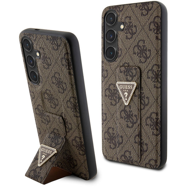 Guess - Grip Stand 4G Triangle Strass (GUHCS24SPGS4TDW) - Samsung Galaxy S24 - Brown