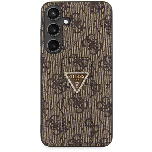 Guess - Grip Stand 4G Triangle Strass (GUHCS24SPGS4TDW) - Samsung Galaxy S24 - Brown