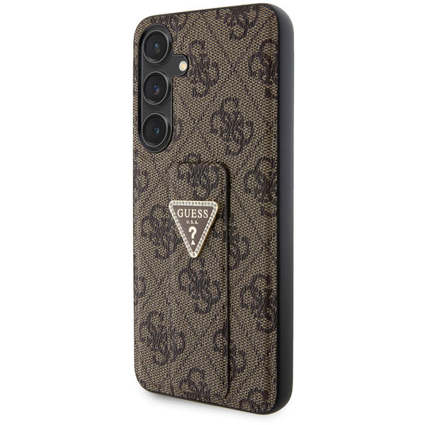 Guess - Grip Stand 4G Triangle Strass (GUHCS24SPGS4TDW) - Samsung Galaxy S24 - Brown