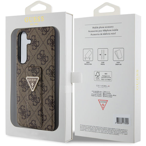 Guess - Grip Stand 4G Triangle Strass (GUHCS24SPGS4TDW) - Samsung Galaxy S24 - Brown