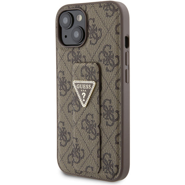 Guess - Grip Stand 4G Triangle Strass (GUHCP15SPGS4TDW) - iPhone 15 - Brown