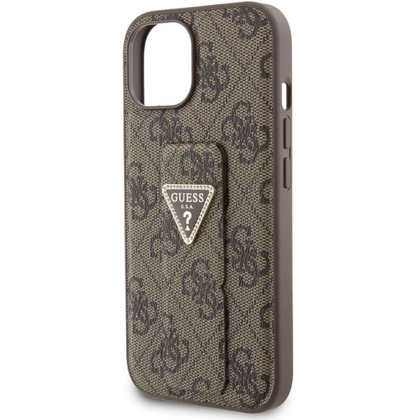 Guess - Grip Stand 4G Triangle Strass (GUHCP15SPGS4TDW) - iPhone 15 - Brown