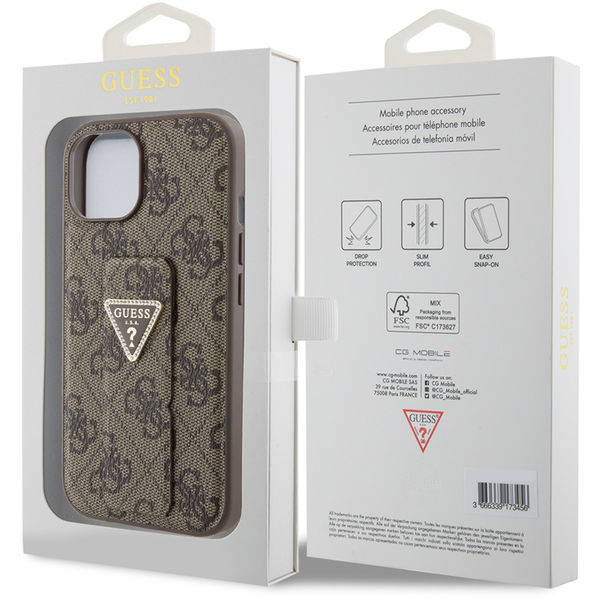 Guess - Grip Stand 4G Triangle Strass (GUHCP15SPGS4TDW) - iPhone 15 - Brown