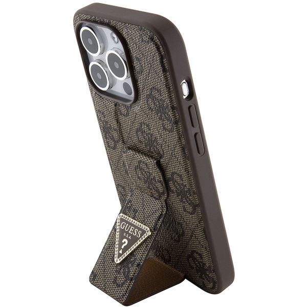 Guess - Grip Stand 4G Triangle Strass (GUHCP15LPGS4TDW) - iPhone 15 Pro - Brown