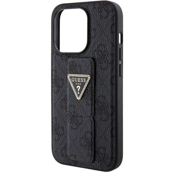 Guess - Grip Stand 4G Triangle Strass (GUHCP15XPGS4TDK) - iPhone 15 Pro Max - Black