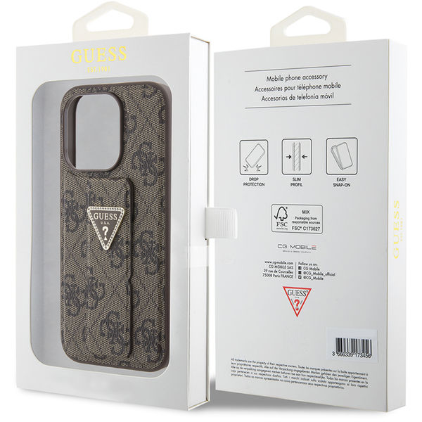 Guess - Grip Stand 4G Triangle Strass (GUHCP15XPGS4TDW) - iPhone 15 Pro Max - Brown
