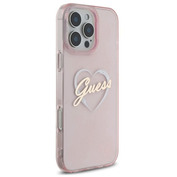 Guess - Hardcase IML Heart (GUHCP16LHCHGSPP) - iPhone 16 Pro - Pink