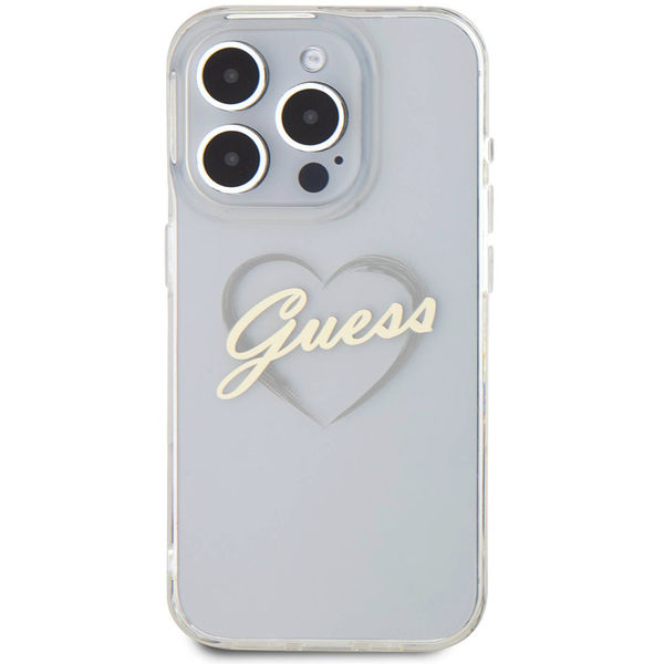 Guess - Hardcase IML Heart (GUHCP16LHCHGSPT) - iPhone 16 Pro - Clear