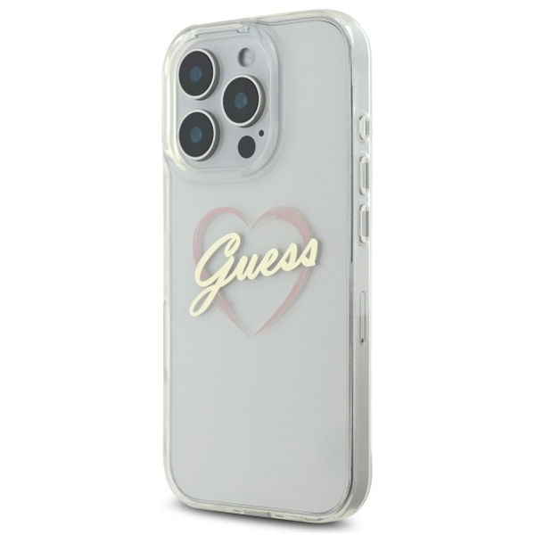 Guess - Hardcase IML Heart (GUHCP16LHCHGSPT) - iPhone 16 Pro - Clear