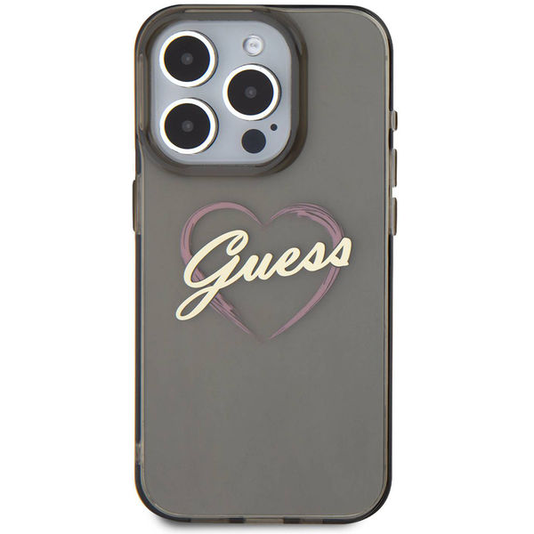 Guess - Hardcase IML Heart (GUHCP16XHCHGSPK) - iPhone 16 Pro Max - Black