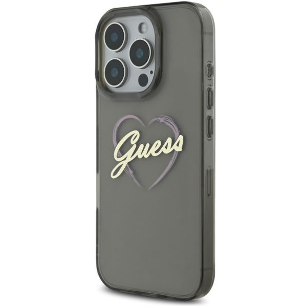 Guess - Hardcase IML Heart (GUHCP16XHCHGSPK) - iPhone 16 Pro Max - Black