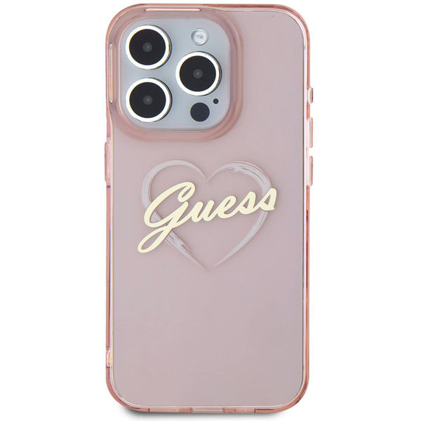 Guess - Hardcase IML Heart (GUHCP16XHCHGSPP) - iPhone 16 Pro Max - Pink