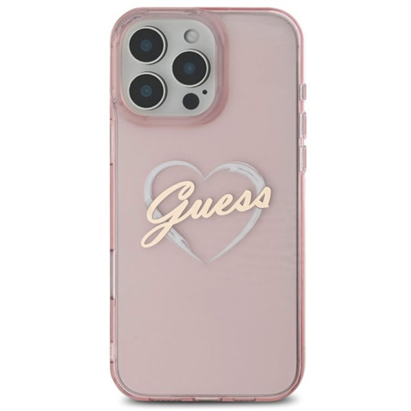 Guess - Hardcase IML Heart (GUHCP16XHCHGSPP) - iPhone 16 Pro Max - Pink