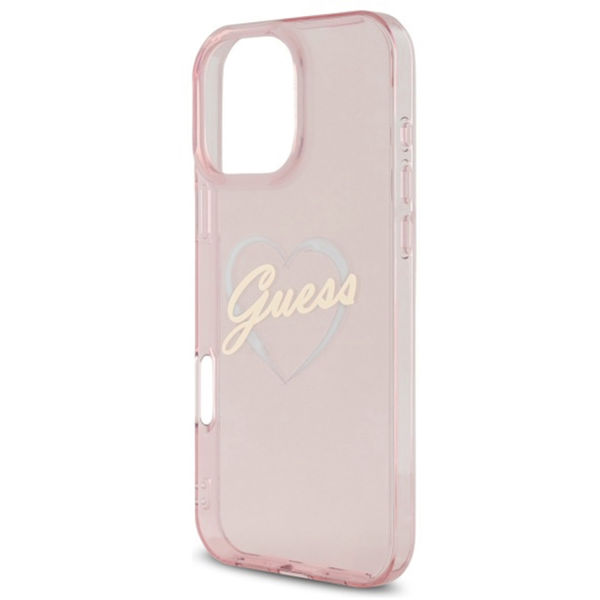 Guess - Hardcase IML Heart (GUHCP16XHCHGSPP) - iPhone 16 Pro Max - Pink