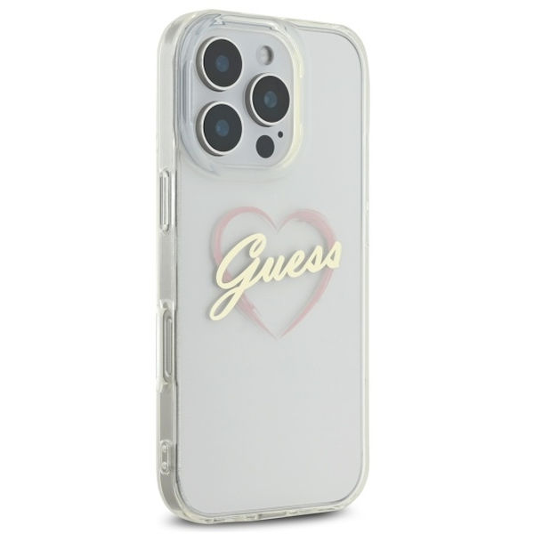 Guess - Hardcase IML Heart (GUHCP16XHCHGSPT) - iPhone 16 Pro Max - Clear
