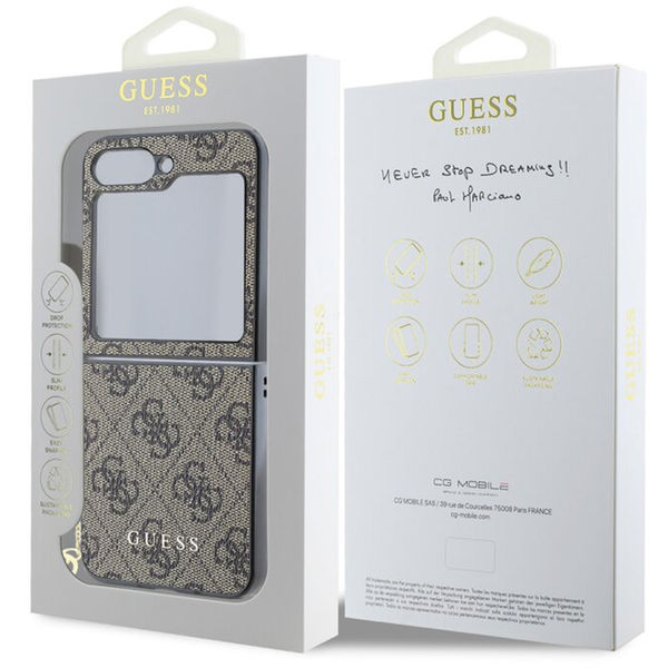Guess - Hardcase 4G Charm (GUHCZF6GF4GBR) - Samsung Galaxy Z Flip6 - Brown
