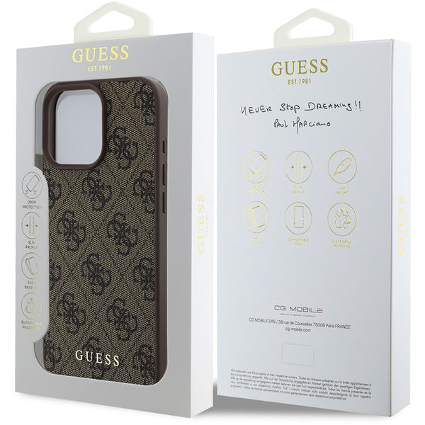 Guess - Hardcase 4G Classic (GUHCP16LG4GFBR) - iPhone 16 Pro - Brown