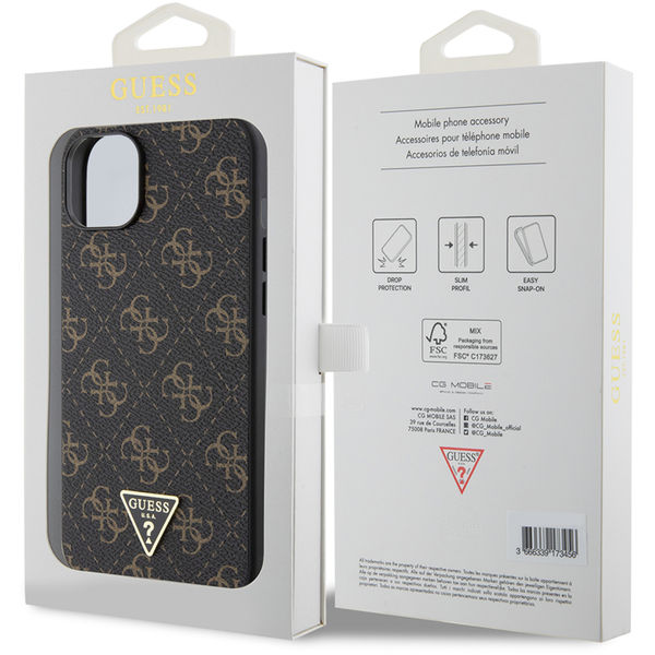 Guess - Hardcase 4G Triangle Metal Logo (GUHCP15MPG4GPK) - iPhone 15 Plus - Black
