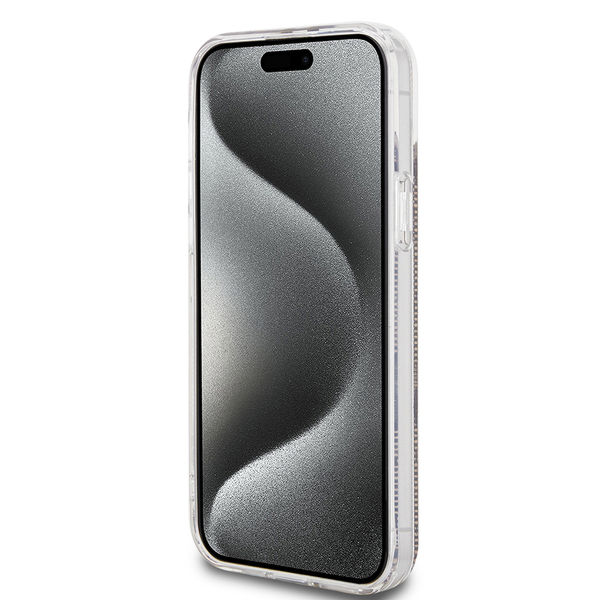 Guess - Hardcase IML 4G Gold Stripe (GUHCP15SH4PSEGW) - iPhone 15 - Brown