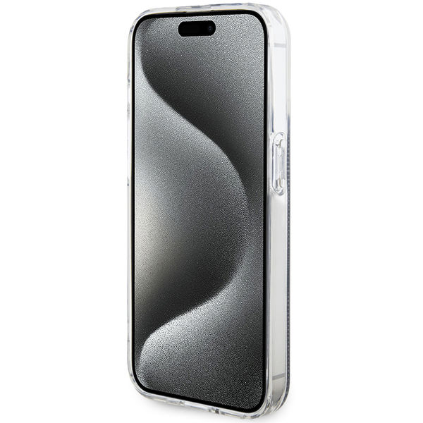 Guess - Hardcase IML 4G Gold Stripe (GUHCP15LH4PSEGK) - iPhone 15 Pro - Black