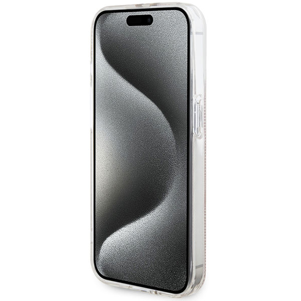 Guess - Hardcase IML 4G Gold Stripe (GUHCP15LH4PSEGP) - iPhone 15 Pro - Pink