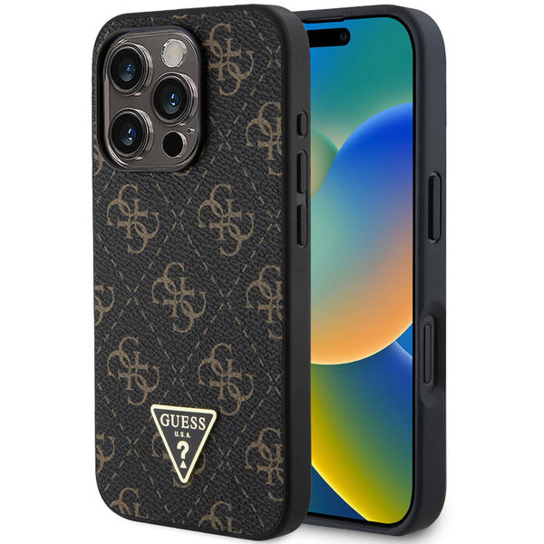 Guess - Hardcase 4G Triangle Metal Logo (GUHCP16LPG4GPK) - iPhone 16 Pro - Black