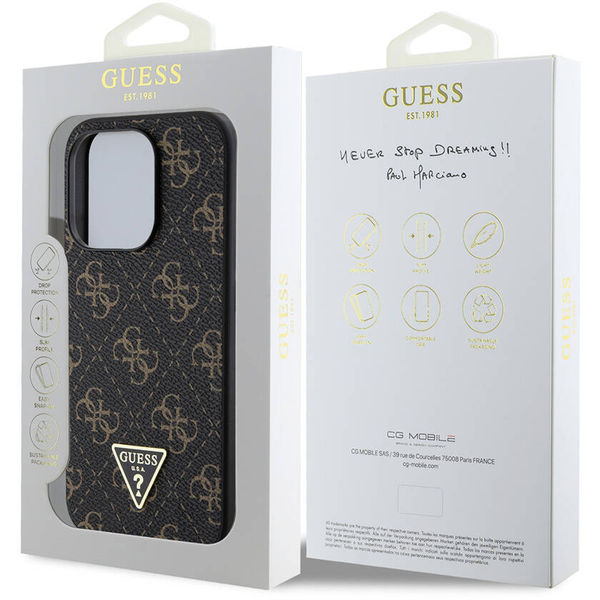 Guess - Hardcase 4G Triangle Metal Logo (GUHCP16LPG4GPK) - iPhone 16 Pro - Black