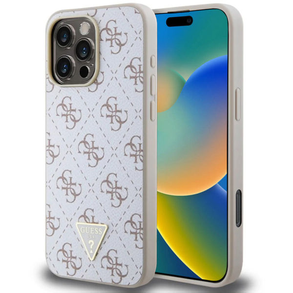 Guess - Hardcase 4G Triangle Metal Logo (GUHCP16LPG4GPH) - iPhone 16 Pro - White